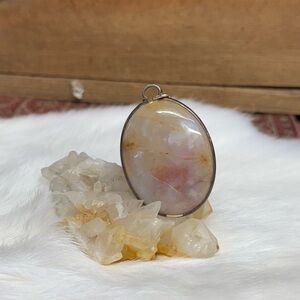 Vintage Stone Pendant in Sterling Silver Setting